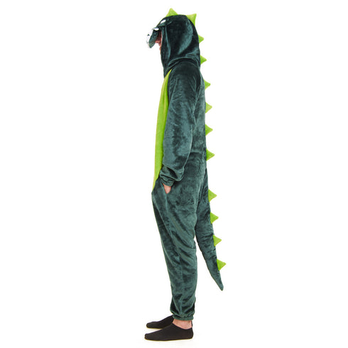 Snuggs Blanket Animal Onesie Dinosaur neon green